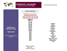 Tablet Screenshot of interfaithcalendar.org